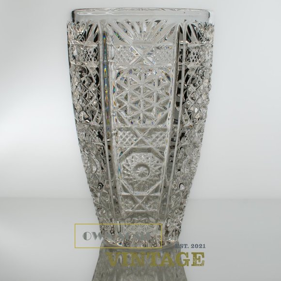 Unbranded Other Crystal Vase Vintage Cut Glass Flower Vase Perfect